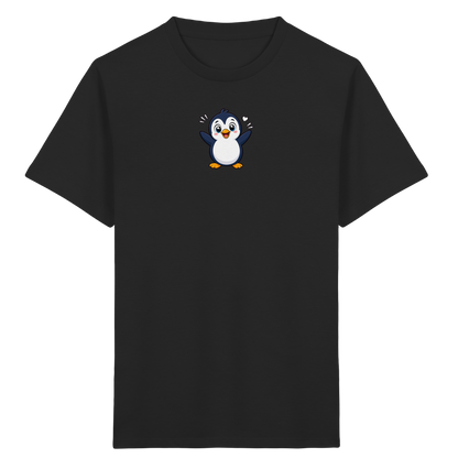 Fröhlicher Pinguin: Kinder-T-Shirt mit Herzchen - Kinder Bio T-Shirt