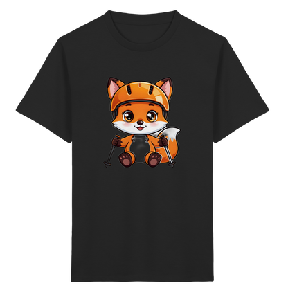 Fuchs auf Skiern – Kinder Bio-T-Shirt