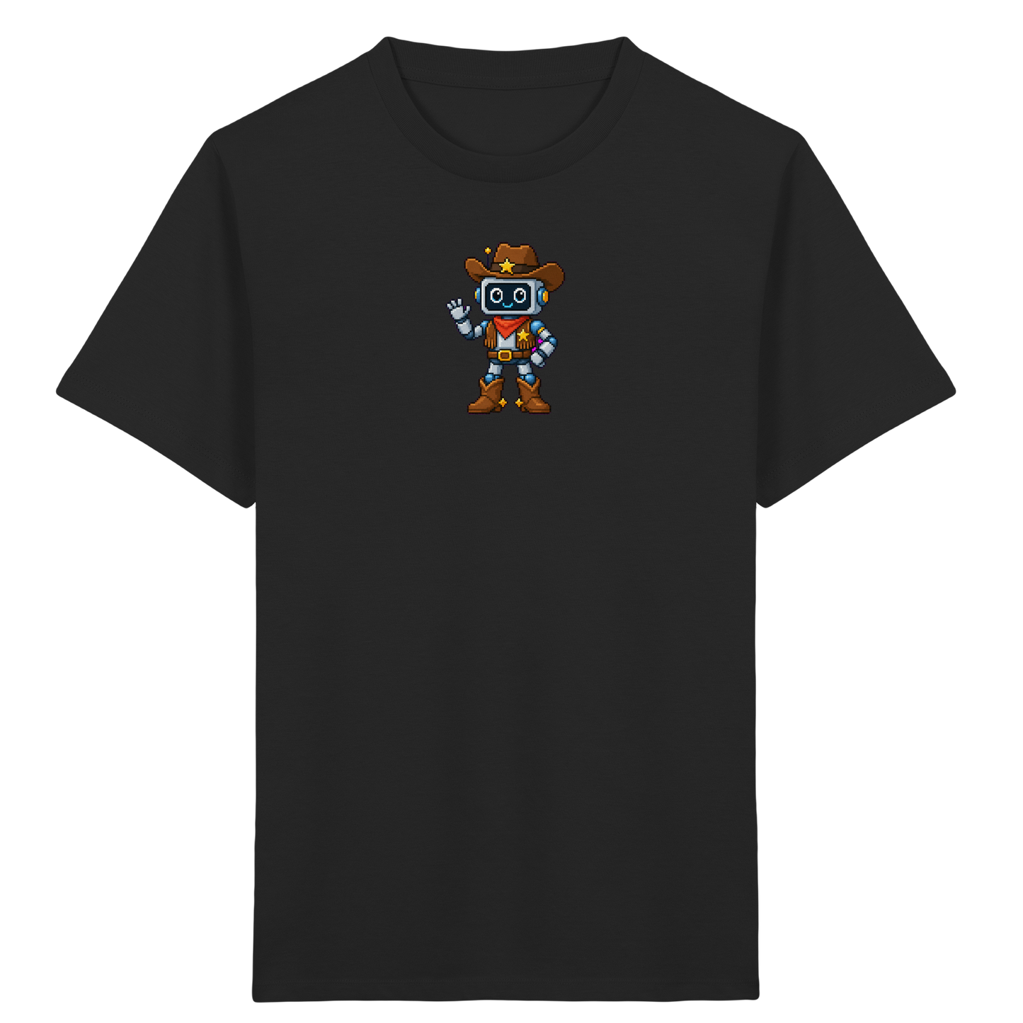 Pixel Roboter T-Shirt: Freundliches Lächeln - Kinder T-Shirt