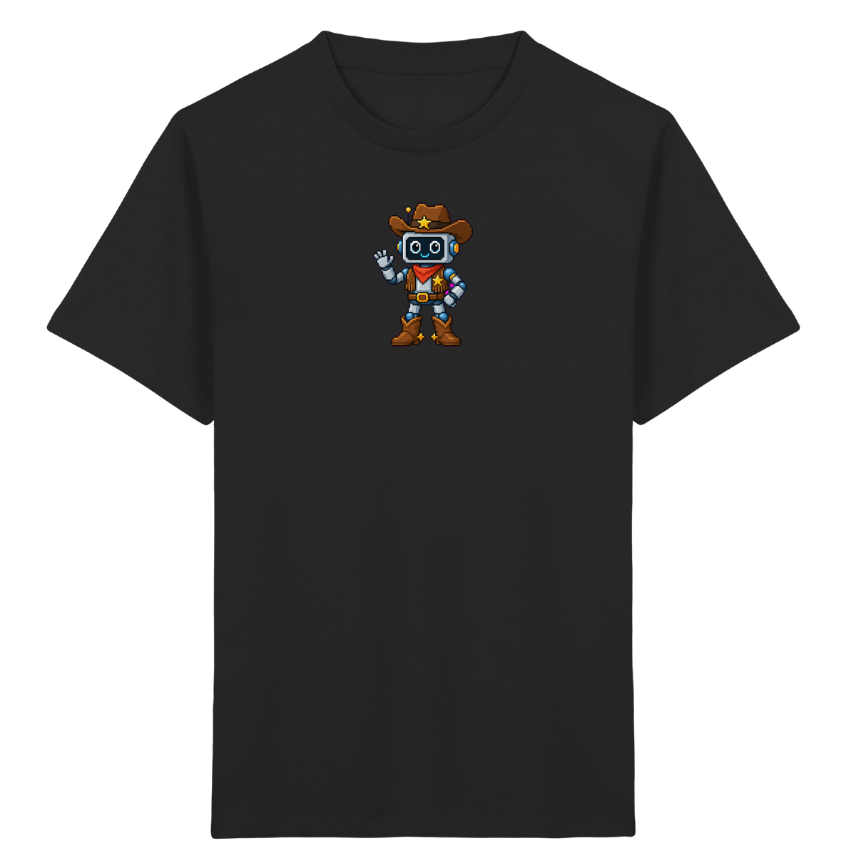 Pixel Roboter T-Shirt: Freundliches Lächeln - Kinder T-Shirt