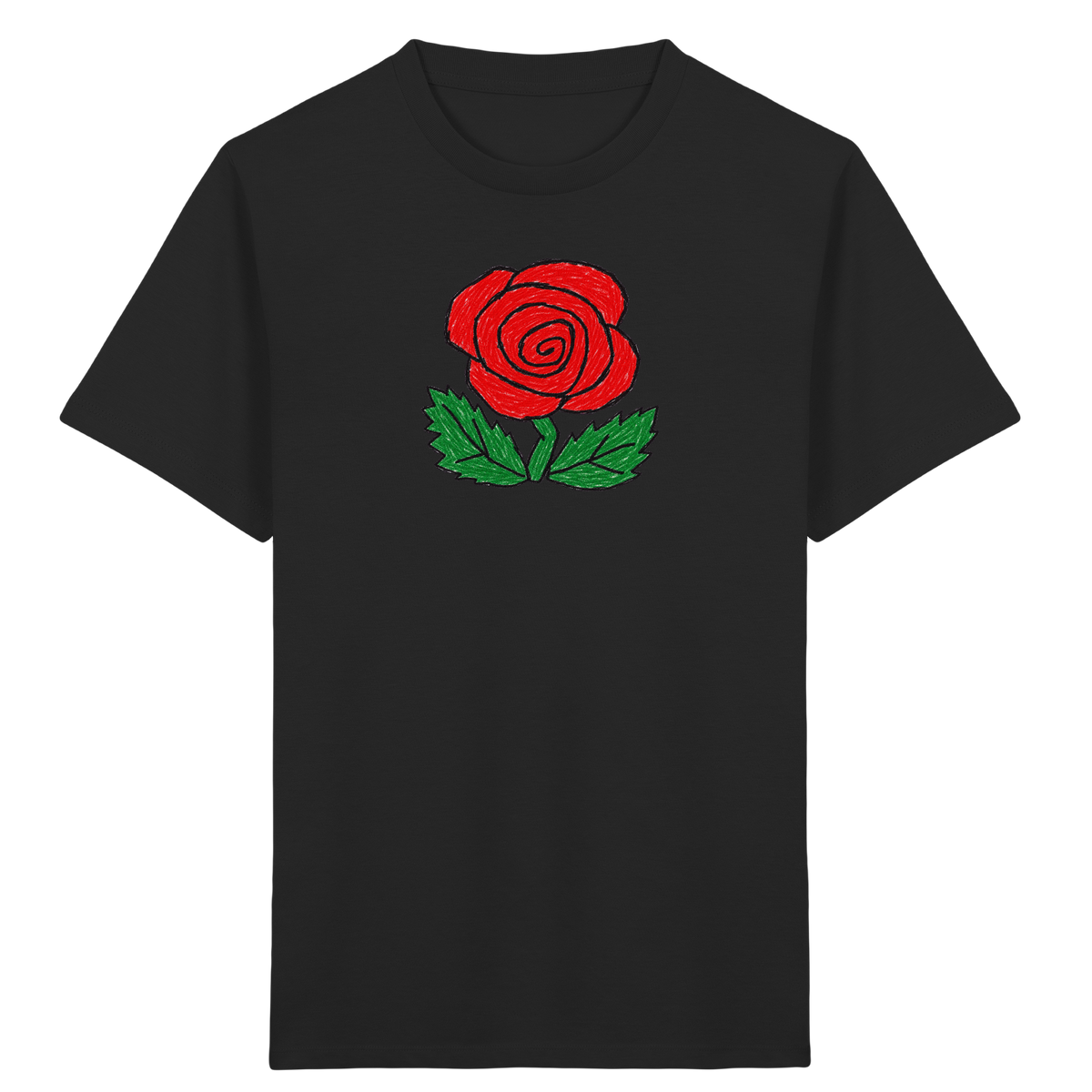 Kritzel-Rose Kinder T-Shirt - Kinder Bio T-Shirt Vorderseite