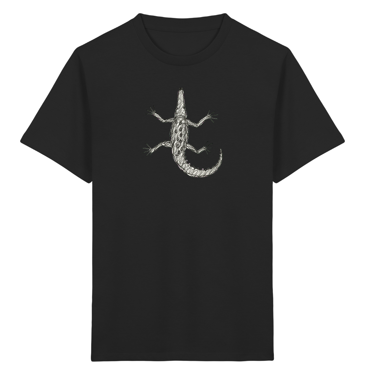 Krokodil von oben gezeichnet - Kinder Bio T-Shirt Vorderseite