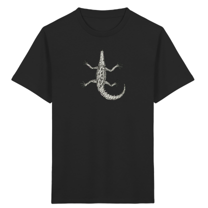 Krokodil von oben gezeichnet - Kinder Bio T-Shirt Vorderseite