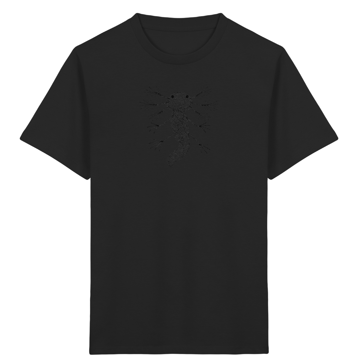 Axolotl von oben gezeichnet - Kinder Bio T-Shirt Vorderseite