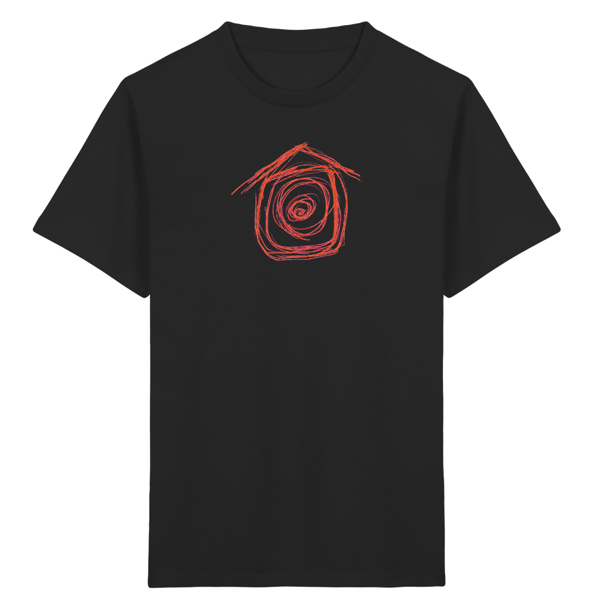 Mandarinenoranges Spiralenhaus Kinder T-Shirt - Kinder Bio T-Shirt