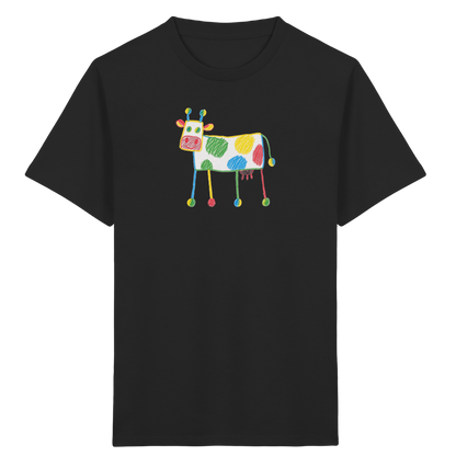 Bunte Farbpunkt Kuh - Kinder Bio T-Shirt Vorderseite