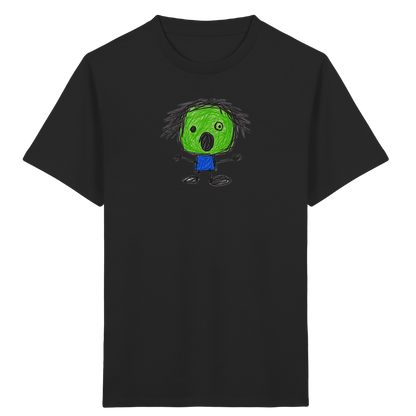 Kritzelkopf beim Staunen - Kinder Bio T-Shirt Vorderseite