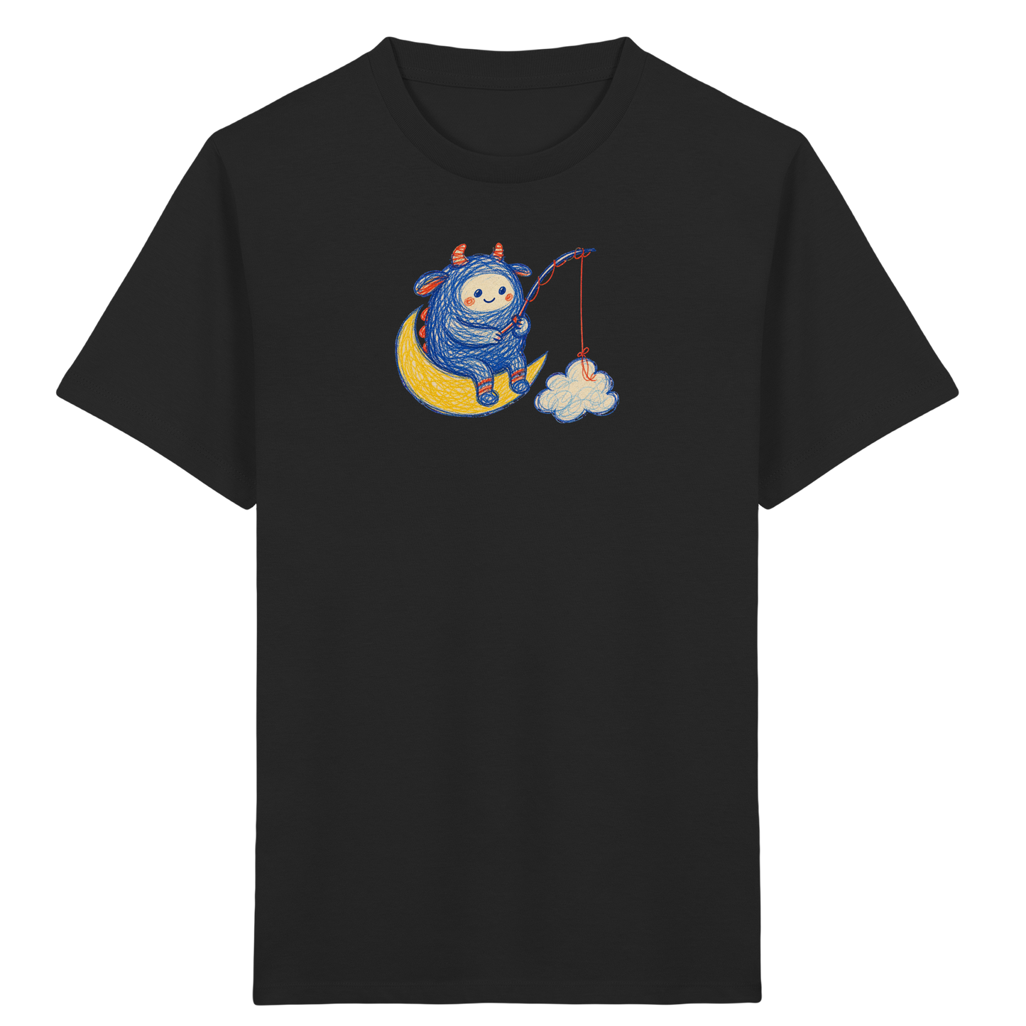 Kleiner Wolkenangler auf Mondsichel - Kinder Bio T-Shirt