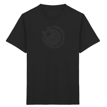 Schlafende Kritzel Katze - Kinder Bio T-Shirt Vorderseite