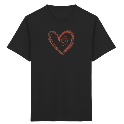 Zimtbraunes Krakelherz Kinder T-Shirt - Kinder Bio T-Shirt