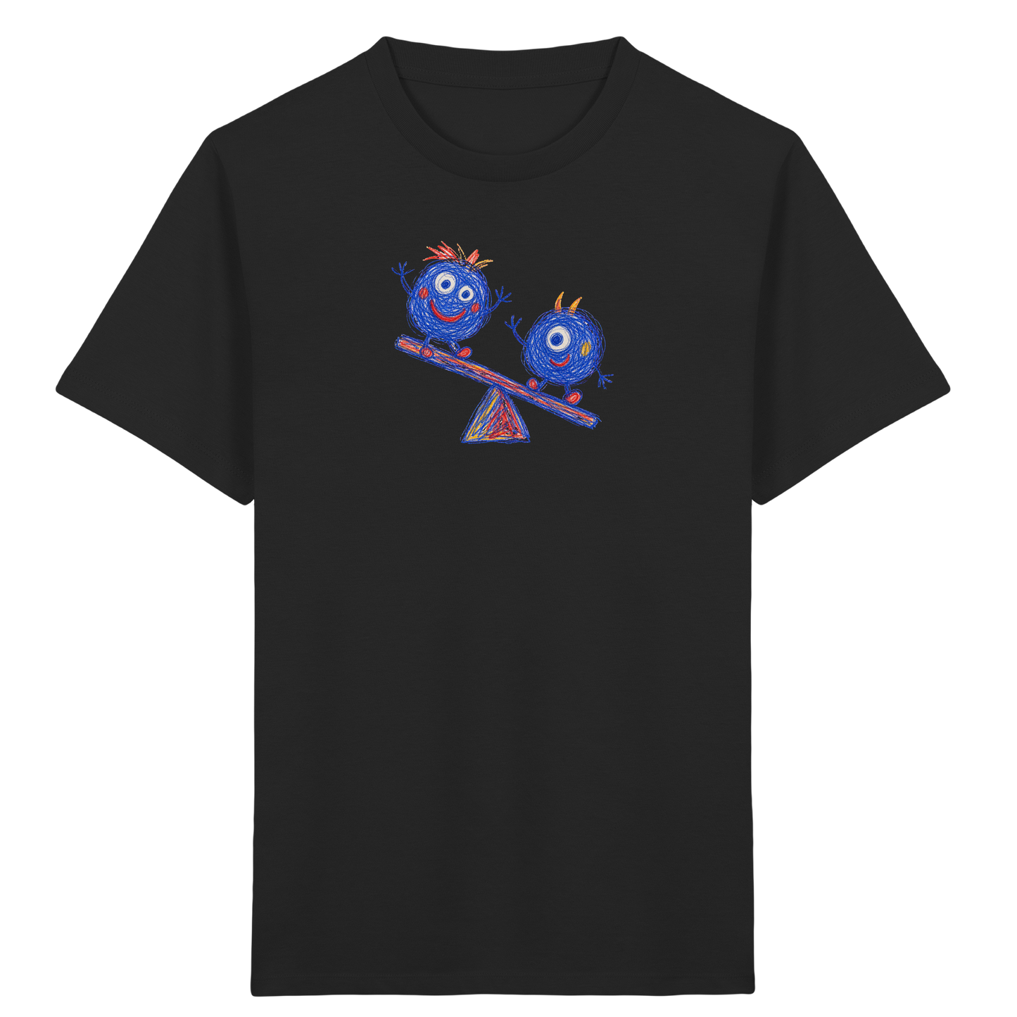 Wippenwuschel auf der Wippe - Kinder Bio T-Shirt