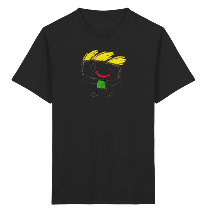 Kritzelkopf mit Windhaar - Kinder Bio T-Shirt Vorderseite