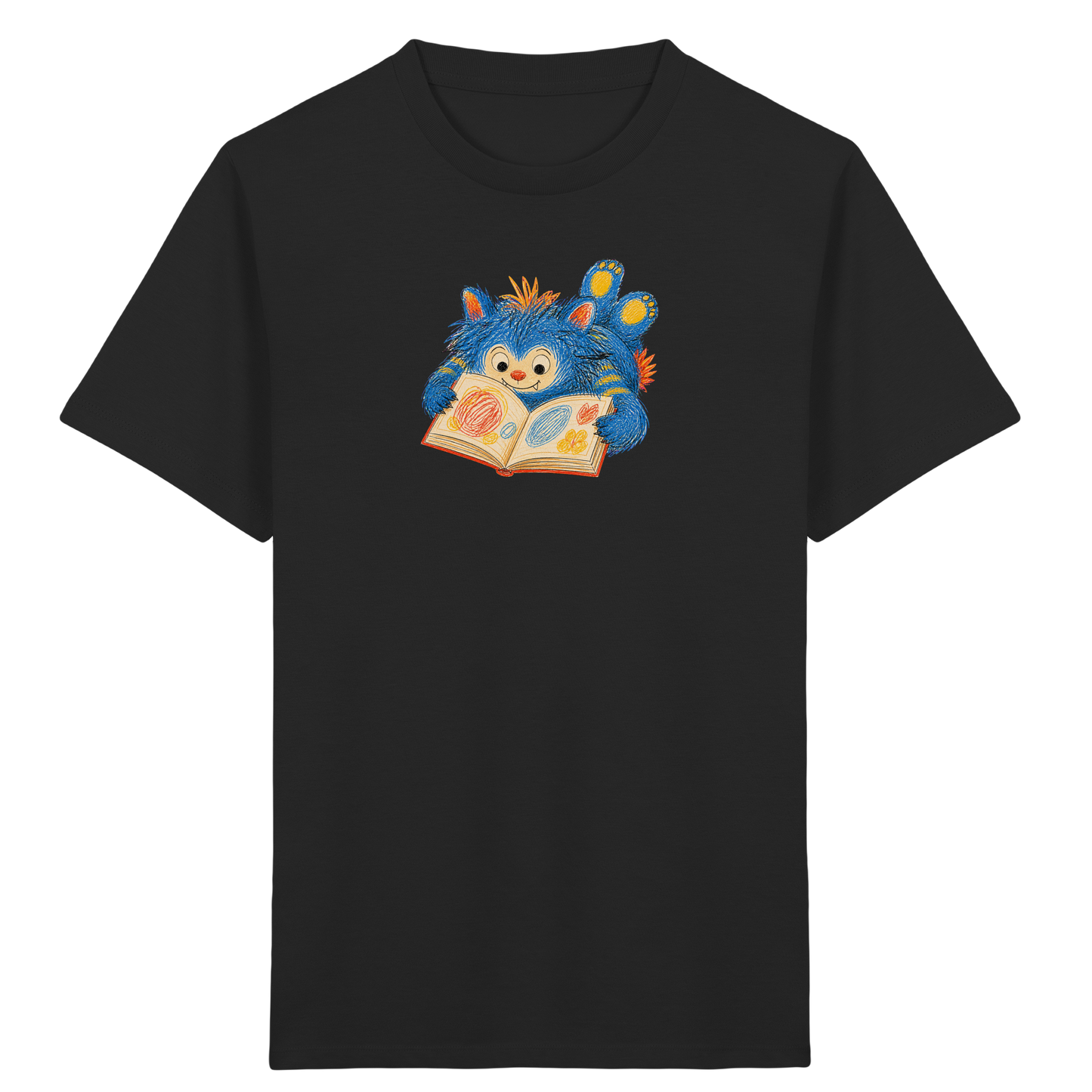 Bücherwurm Monster liest Bilderbuch - Kinder Bio T-Shirt