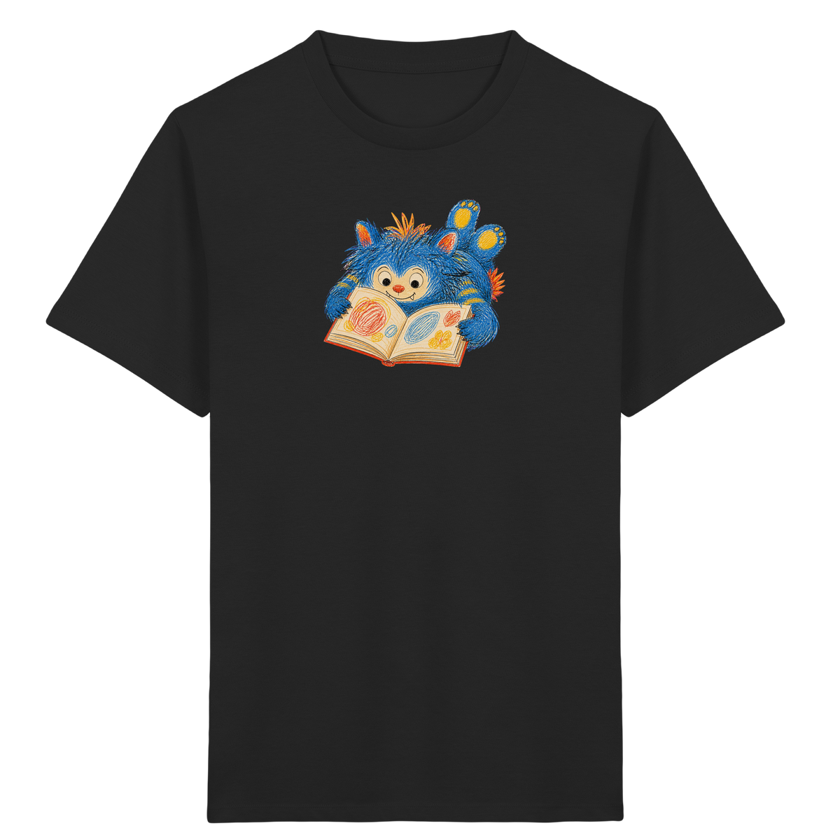 Bücherwurm Monster liest Bilderbuch - Kinder Bio T-Shirt