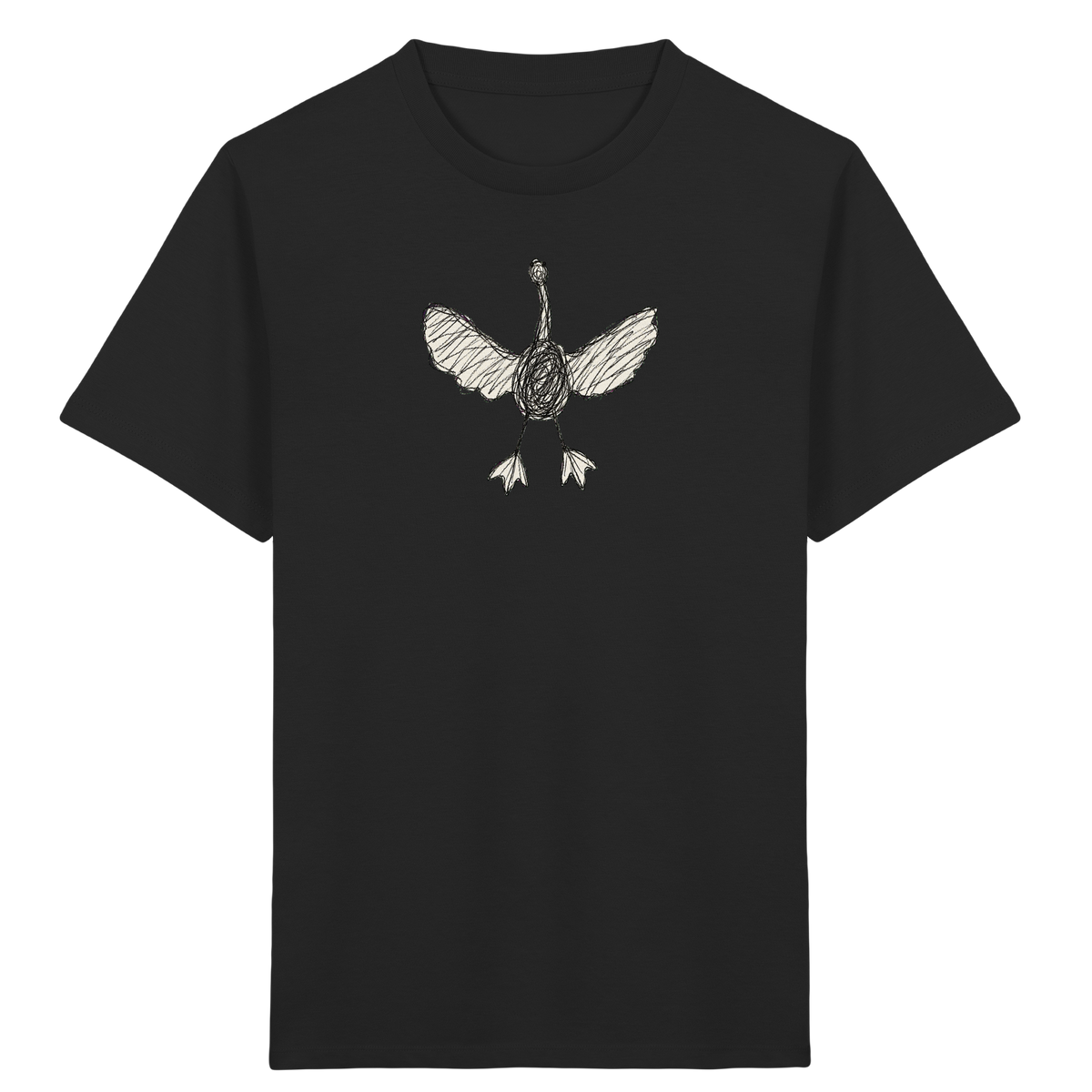 Gans landet von oben - Kinder Bio T-Shirt Vorderseite
