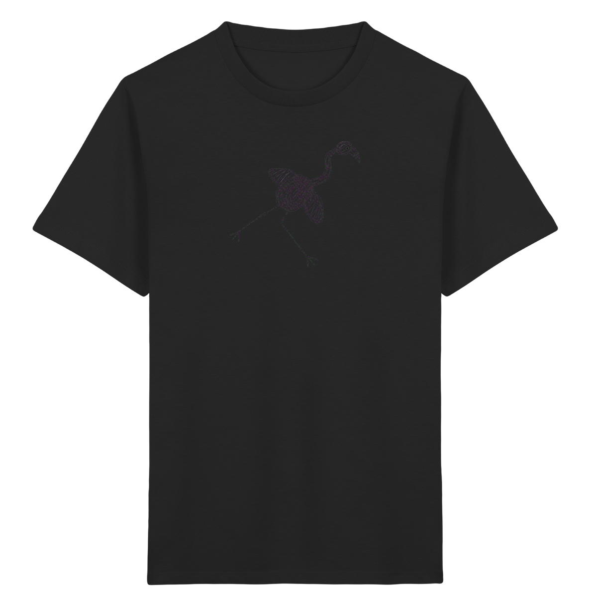 Flamingo von oben gezeichnet - Kinder Bio T-Shirt Vorderseite