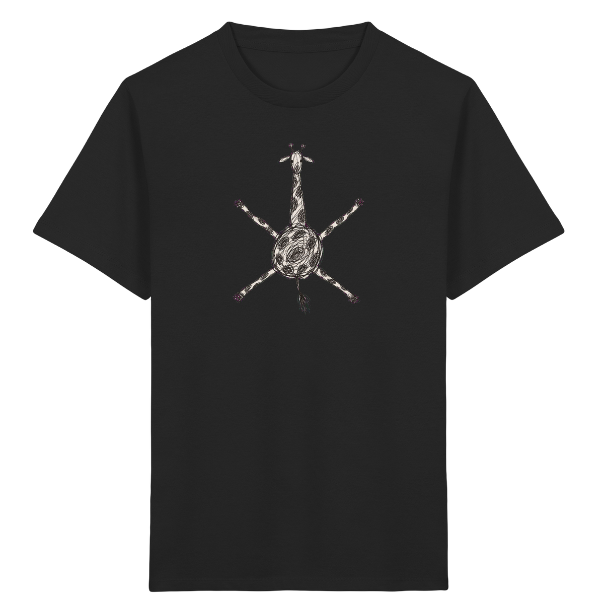 Giraffe von oben gezeichnet - Kinder Bio T-Shirt Vorderseite