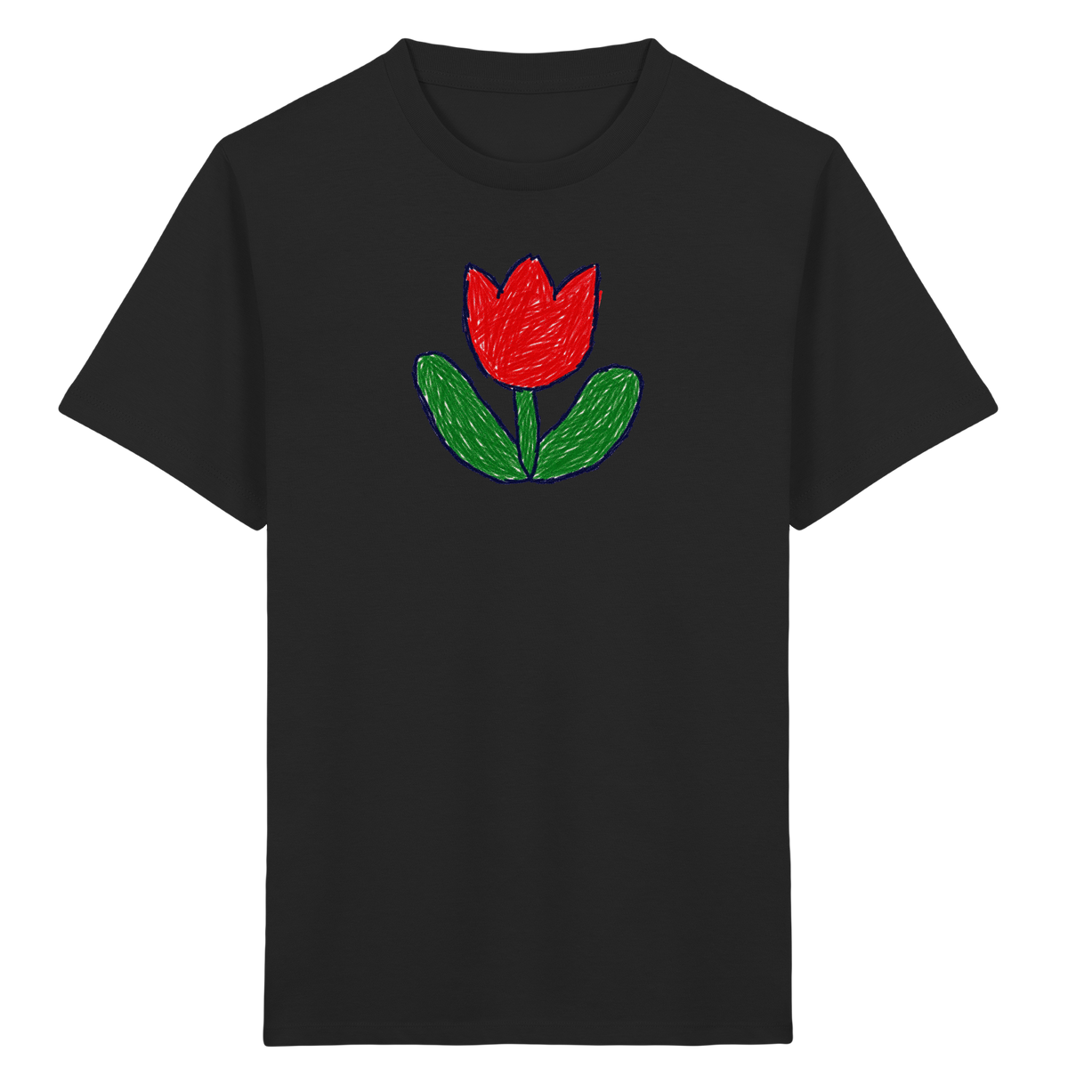 Kritzel Tulpe Kinder Shirt - Kinder Bio T-Shirt Vorderseite