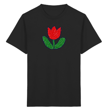 Kritzel Tulpe Kinder Shirt - Kinder Bio T-Shirt Vorderseite