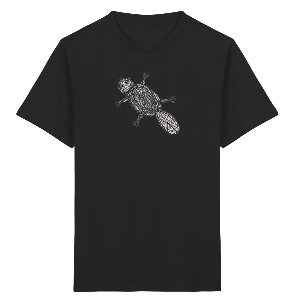 Biber von oben - Kinder Bio T-Shirt Vorderseite