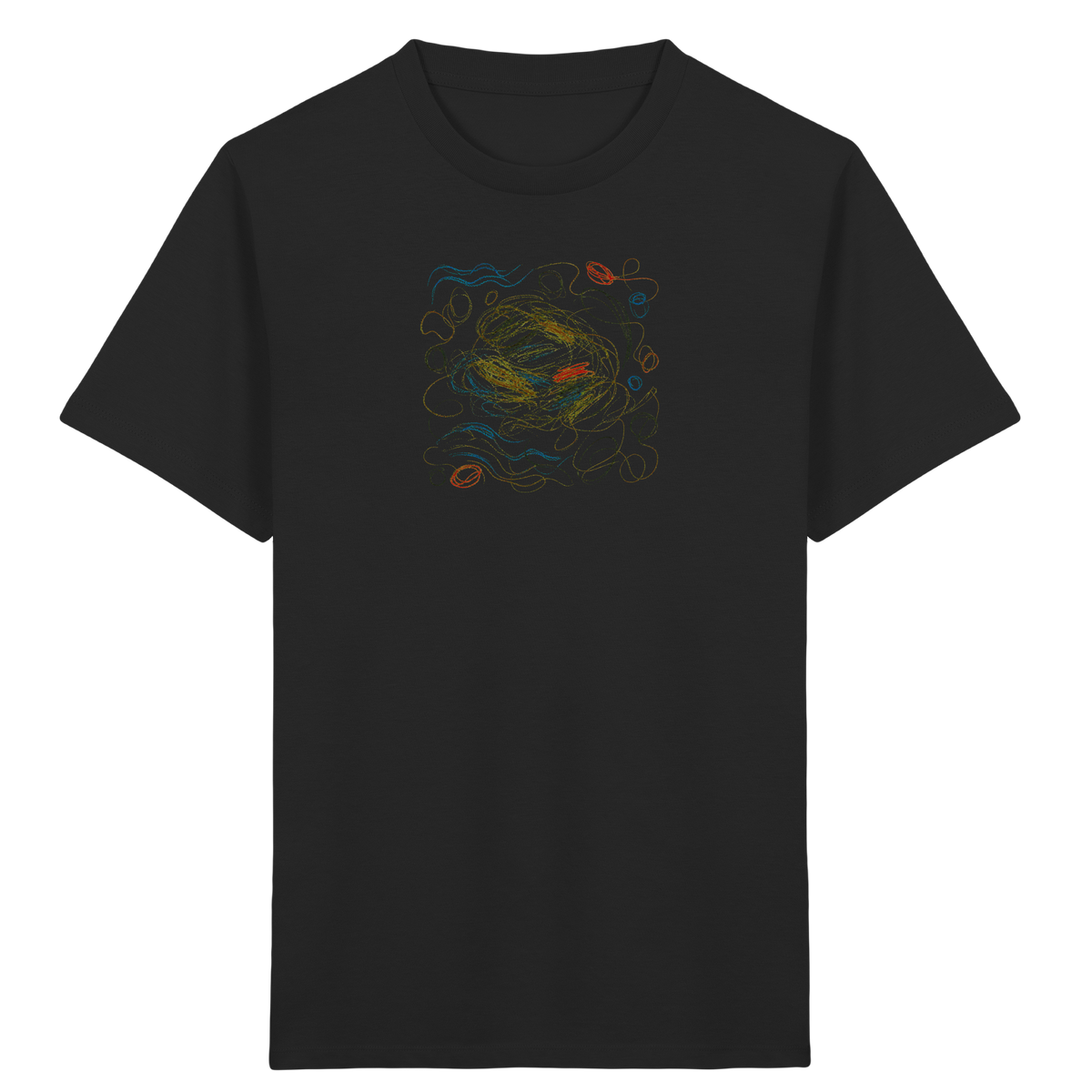 Kreatives Wachsmal-T-Shirt mit abstraktem Knäuel - Kinder Bio T-Shirt