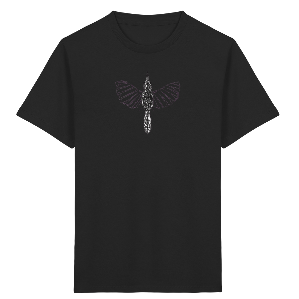 Specht von oben gezeichnet - Kinder Bio T-Shirt Vorderseite