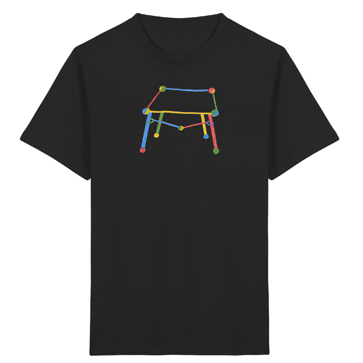 Bunter Kritzel Tisch - Kinder Bio T-Shirt Vorderseite