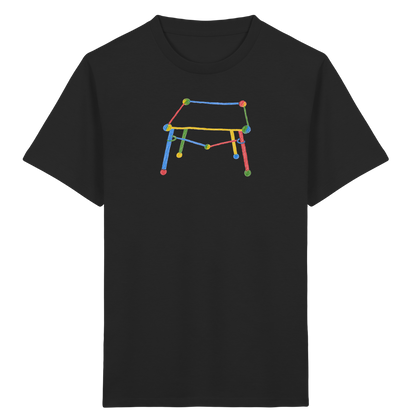 Bunter Kritzel Tisch - Kinder Bio T-Shirt Vorderseite