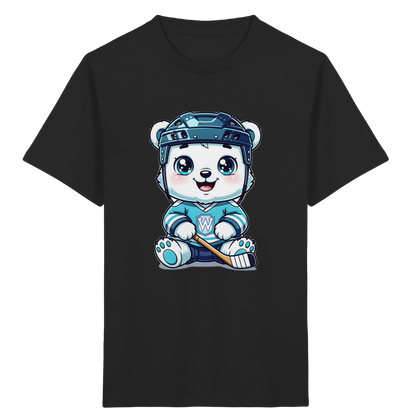 Eisbär mit Eishockeyausrüstung Kinder T-Shirt