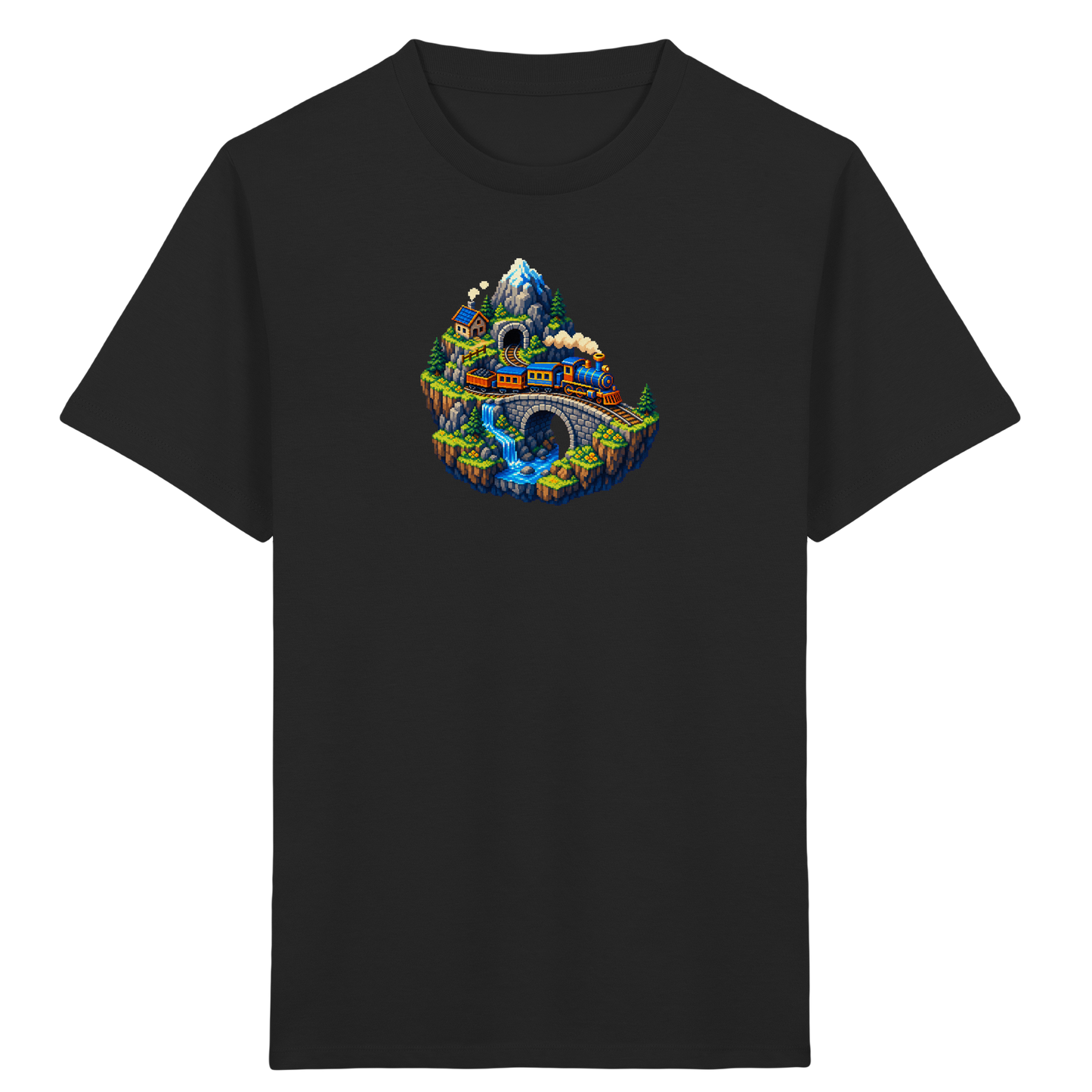 Retro Pixel Zug Abenteuer Shirt - Kinder Bio T-Shirt
