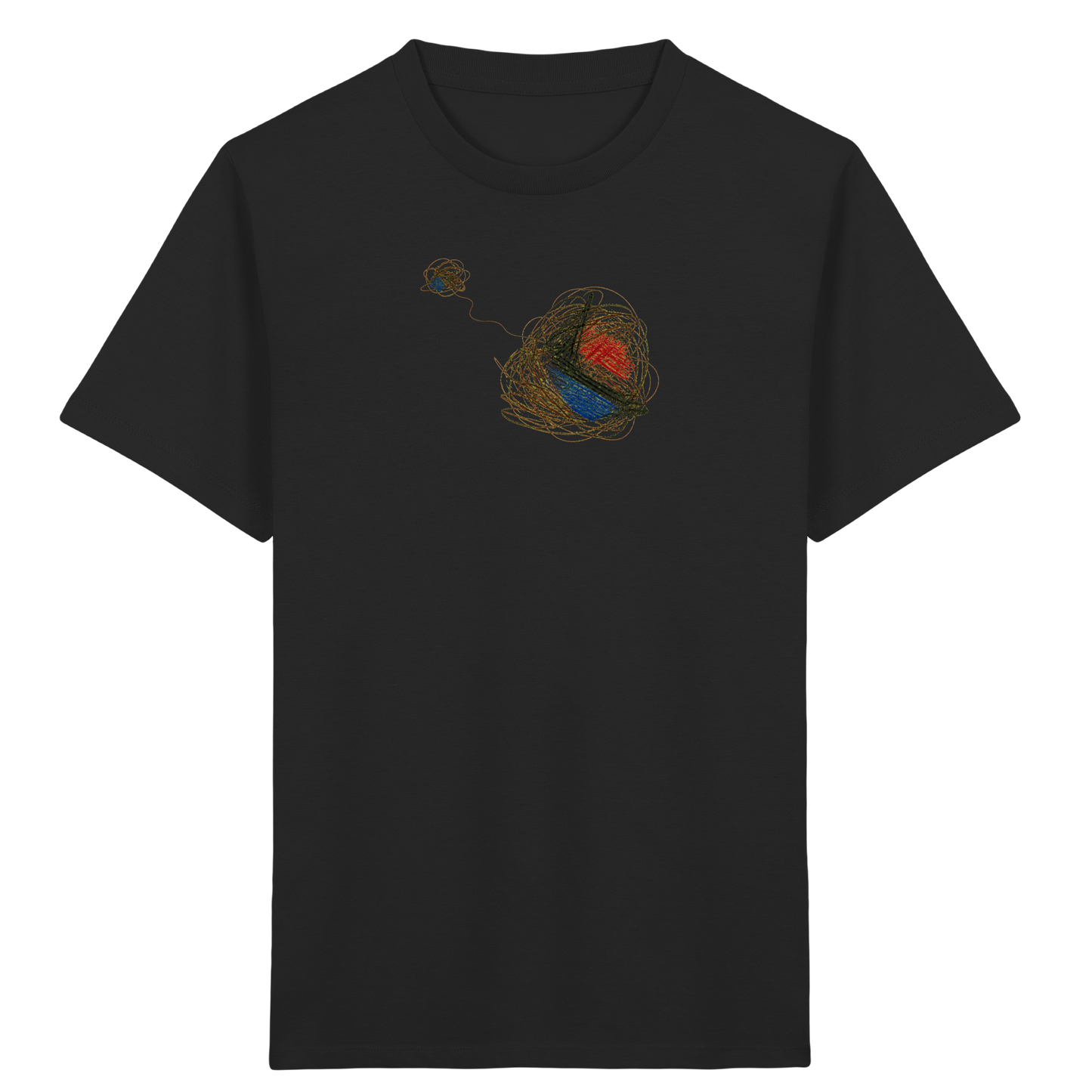 Abstraktes T-Shirt mit kunterbunten Knäueln - Kinder Bio T-Shirt