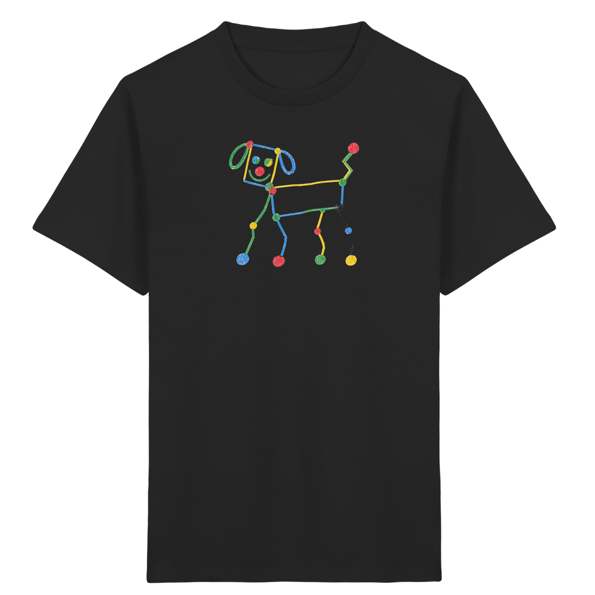 Bunter Farbpunkt Hund - Kinder Bio T-Shirt Vorderseite
