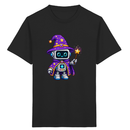 Pixel Roboter Zauberer T-Shirt: Magischer Spaß - Kinder Bio T-Shirt