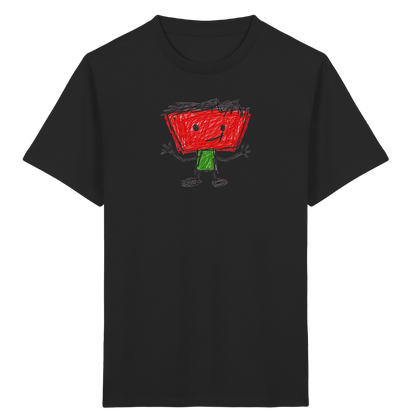 Kritzelkopf mit Zackenhaar - Kinder Bio T-Shirt Vorderseite