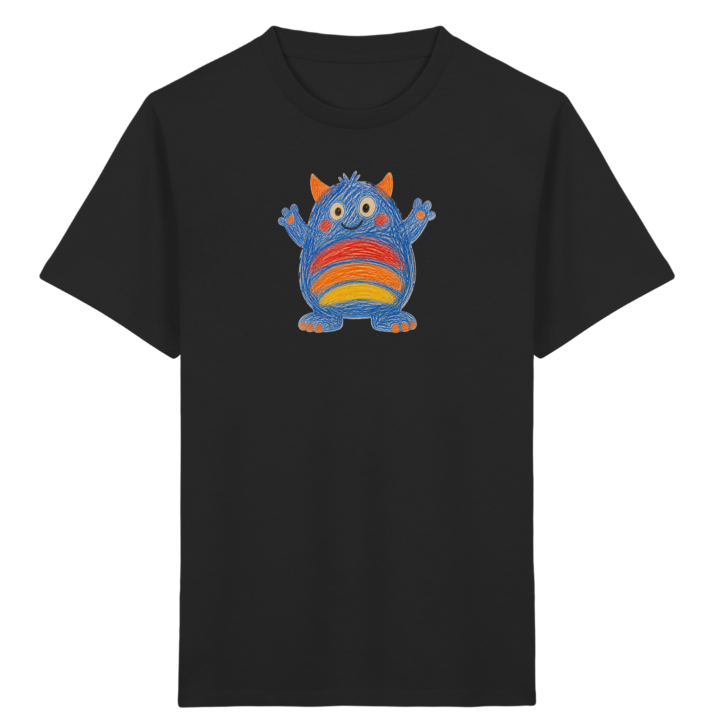 Regenbogenbauch Monster T-Shirt - Kinder Bio T-Shirt