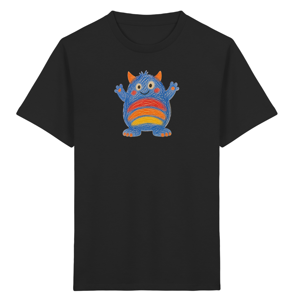 Regenbogenbauch Monster T-Shirt - Kinder Bio T-Shirt
