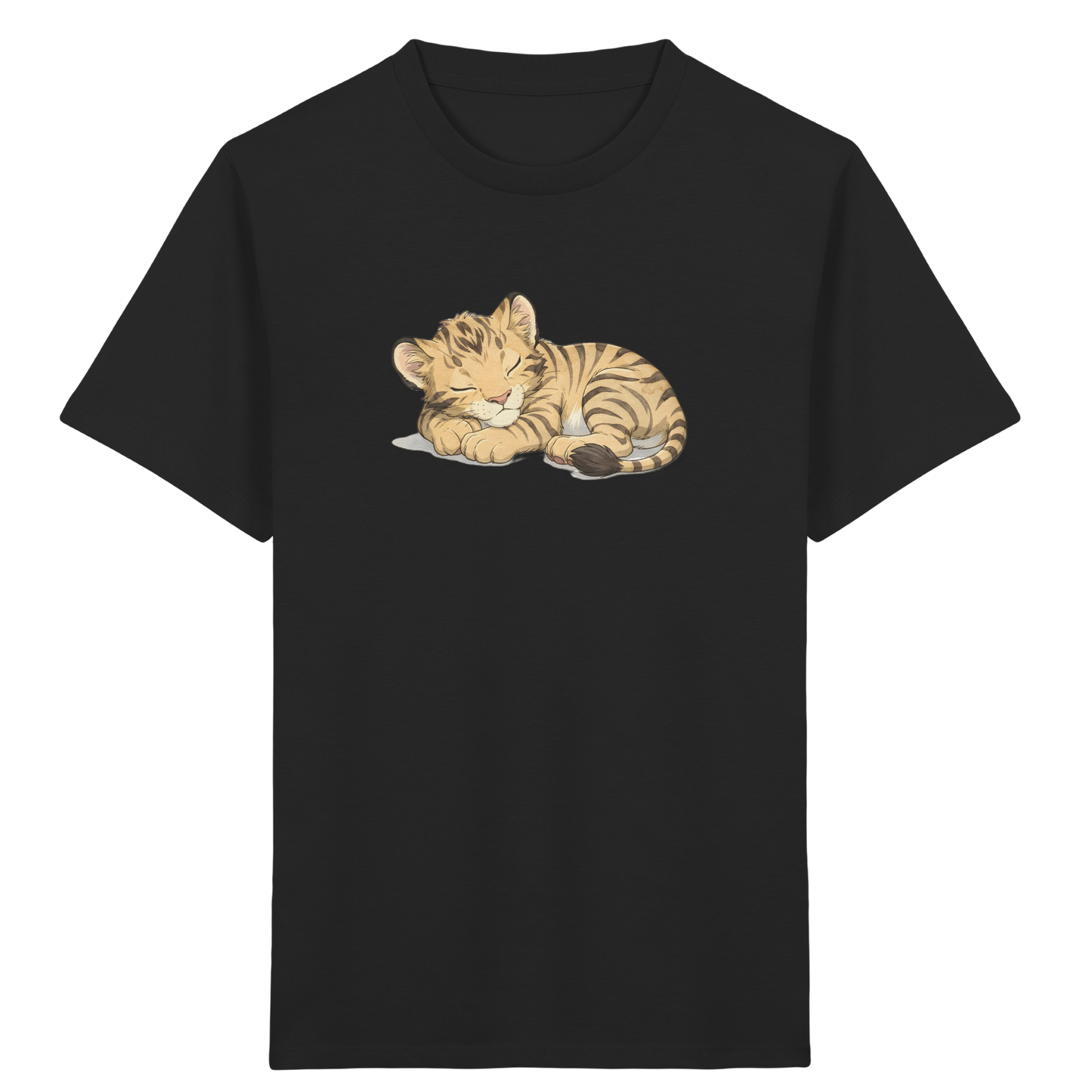 Schlafendes Tigerjunges: Kuscheliges Aquarell T-Shirt
