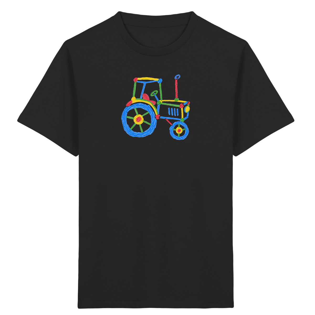 Bunter Kinder Traktor - Kinder Bio T-Shirt Vorderseite