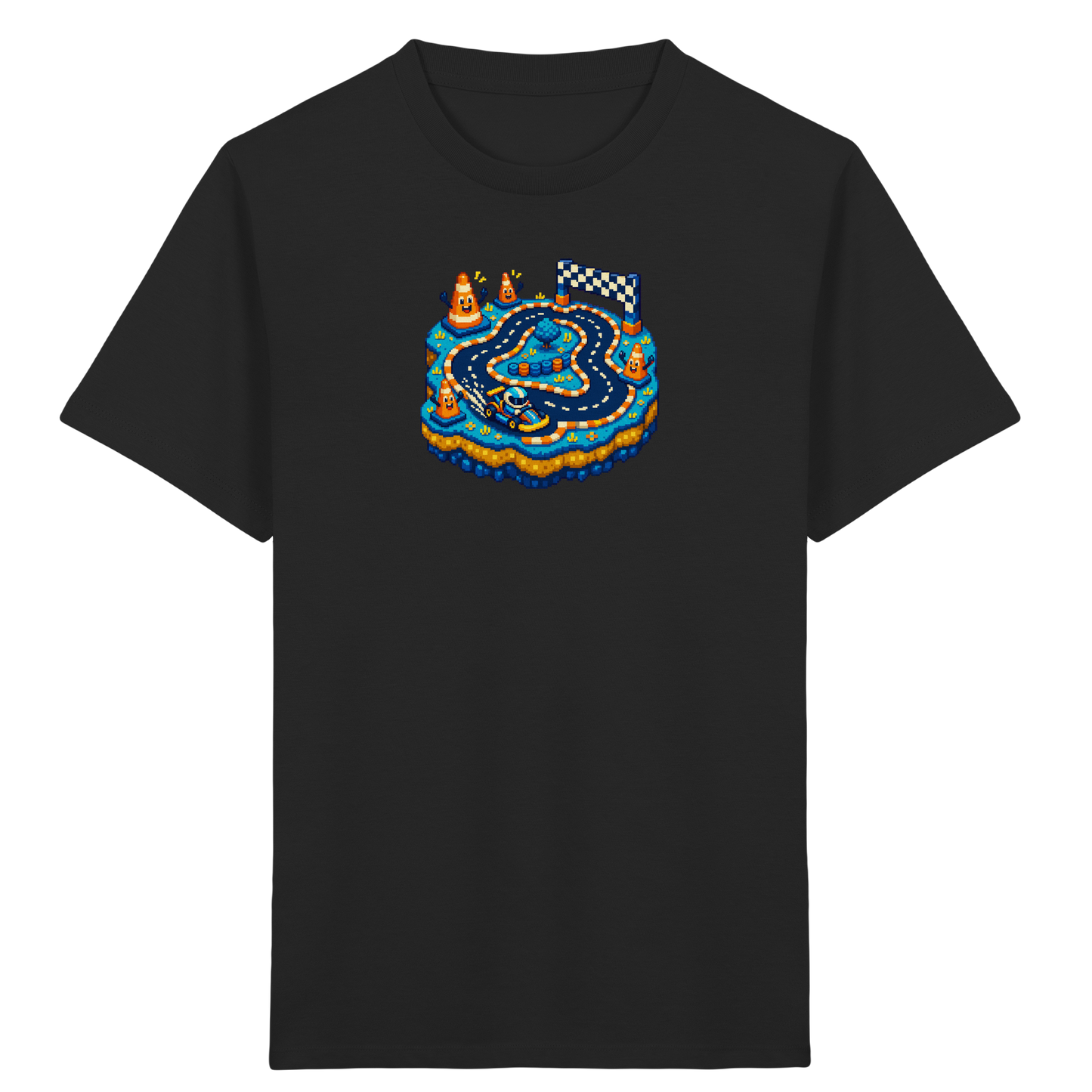 Cooles Pixel Go-Kart Rennshirt - Kinder Bio T-Shirt