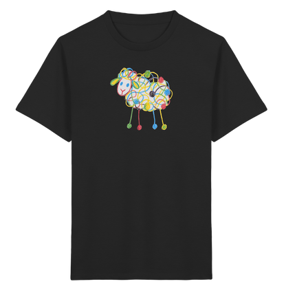 Buntes Farbpunkt-Schaf Shirt - Kinder Bio T-Shirt Vorderseite