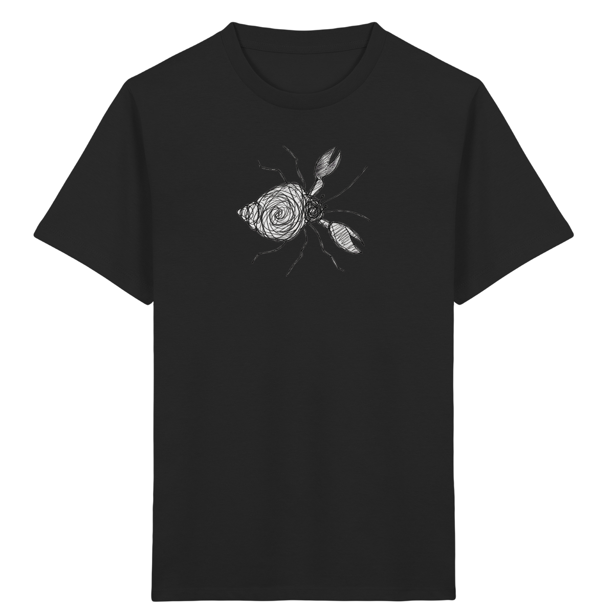 Einsiedlerkrebs von oben gezeichnet - Kinder Bio T-Shirt Vorderseite