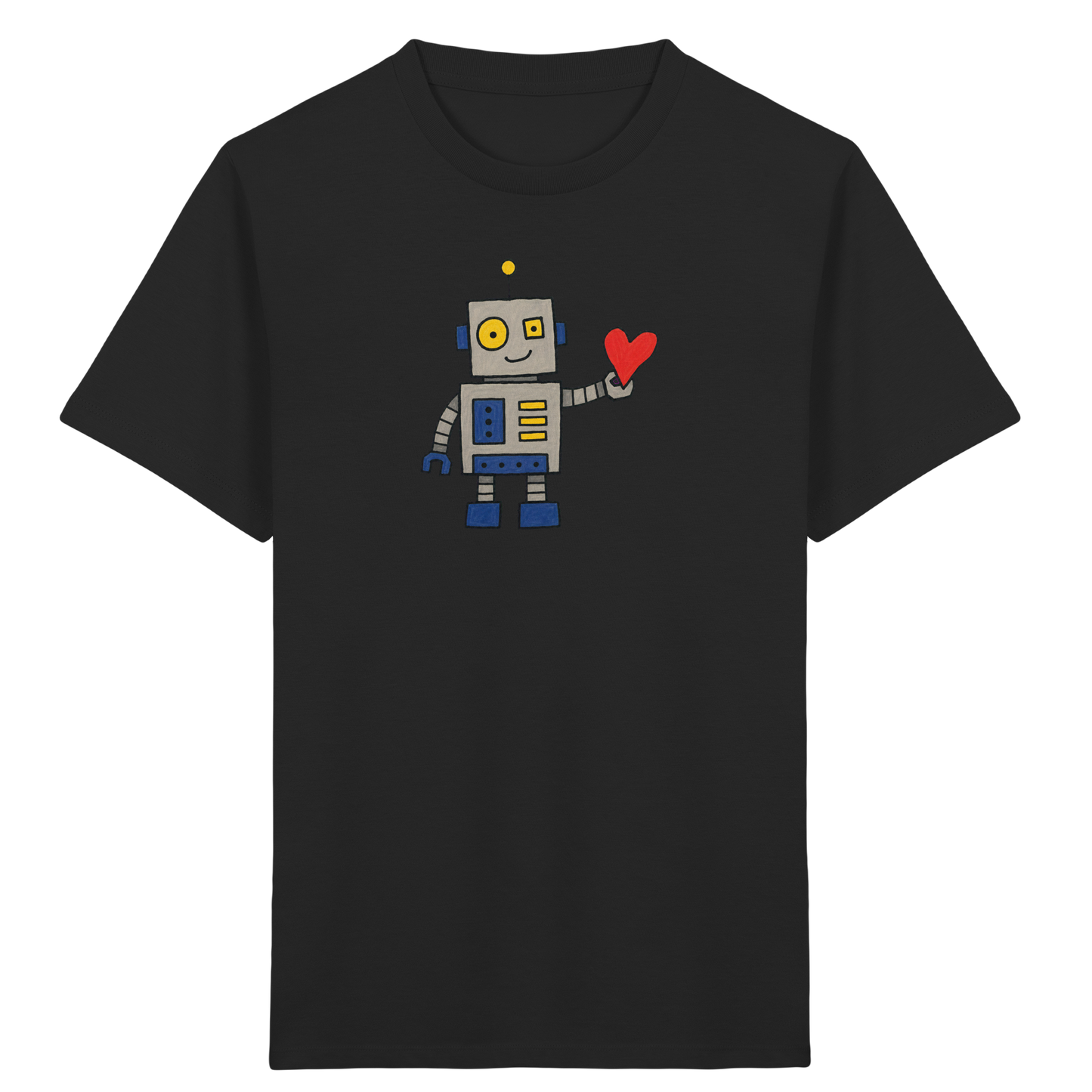 Verspieltes Roboter T-Shirt mit Herz - Kinder Bio T-Shirt