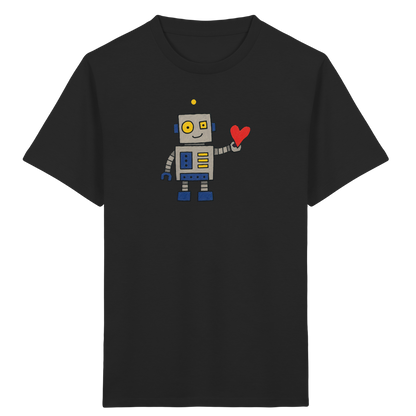 Verspieltes Roboter T-Shirt mit Herz - Kinder Bio T-Shirt