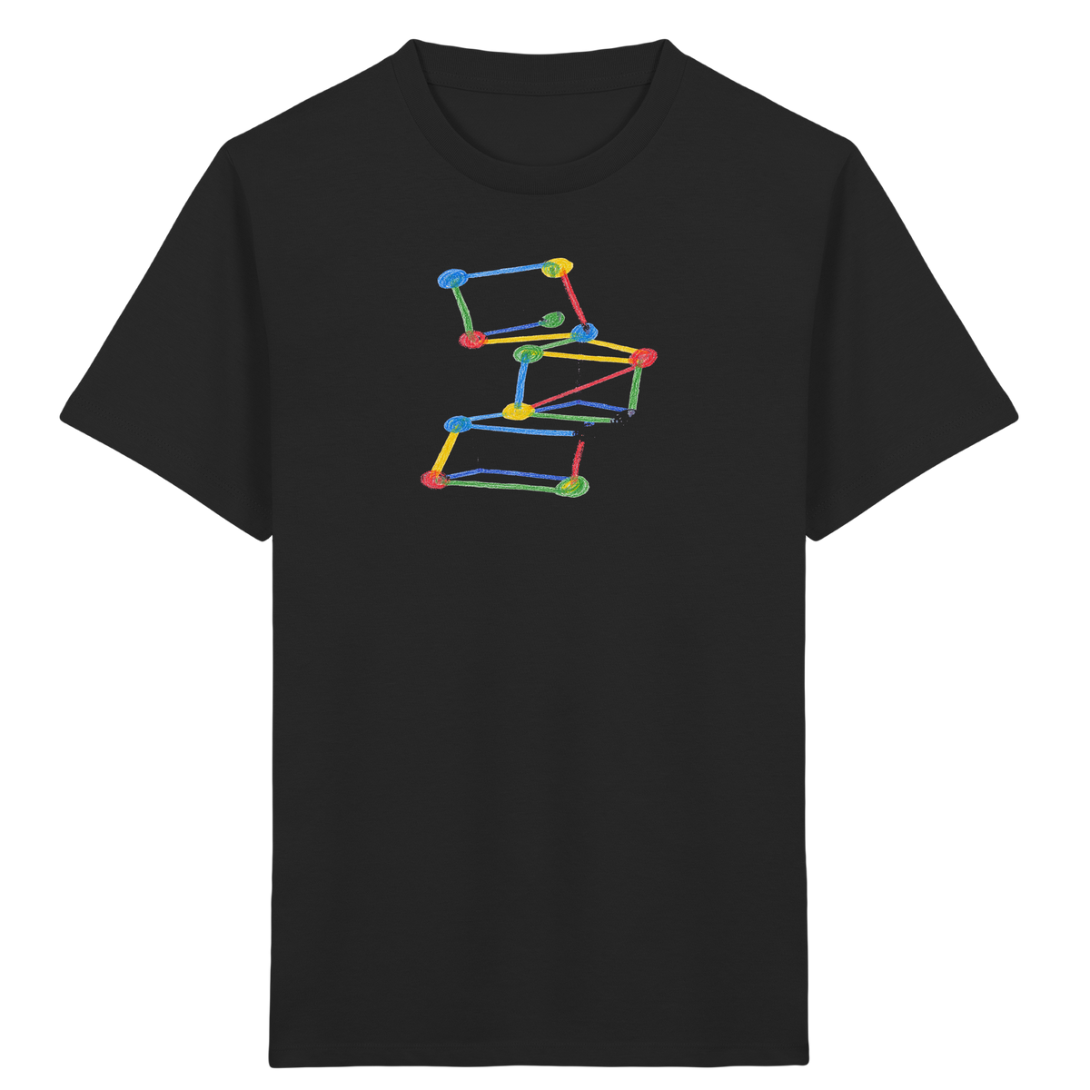 Bunte Bauklötze Farbpunkt - Kinder Bio T-Shirt Vorderseite