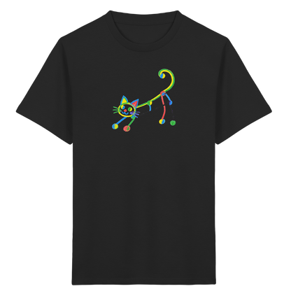 Farbpunkt Katze Kinderzeichnung - Kinder Bio T-Shirt Vorderseite