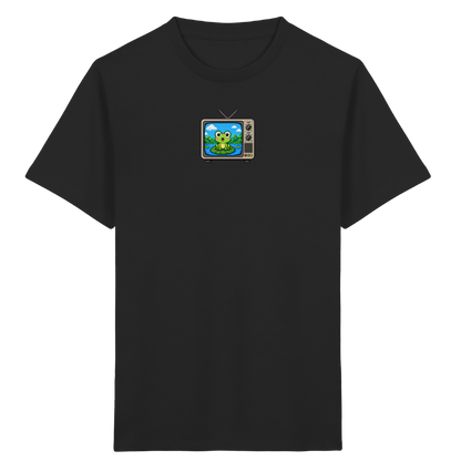 Pixel Frosch im Retro Fernseher - Kinder Bio T-Shirt