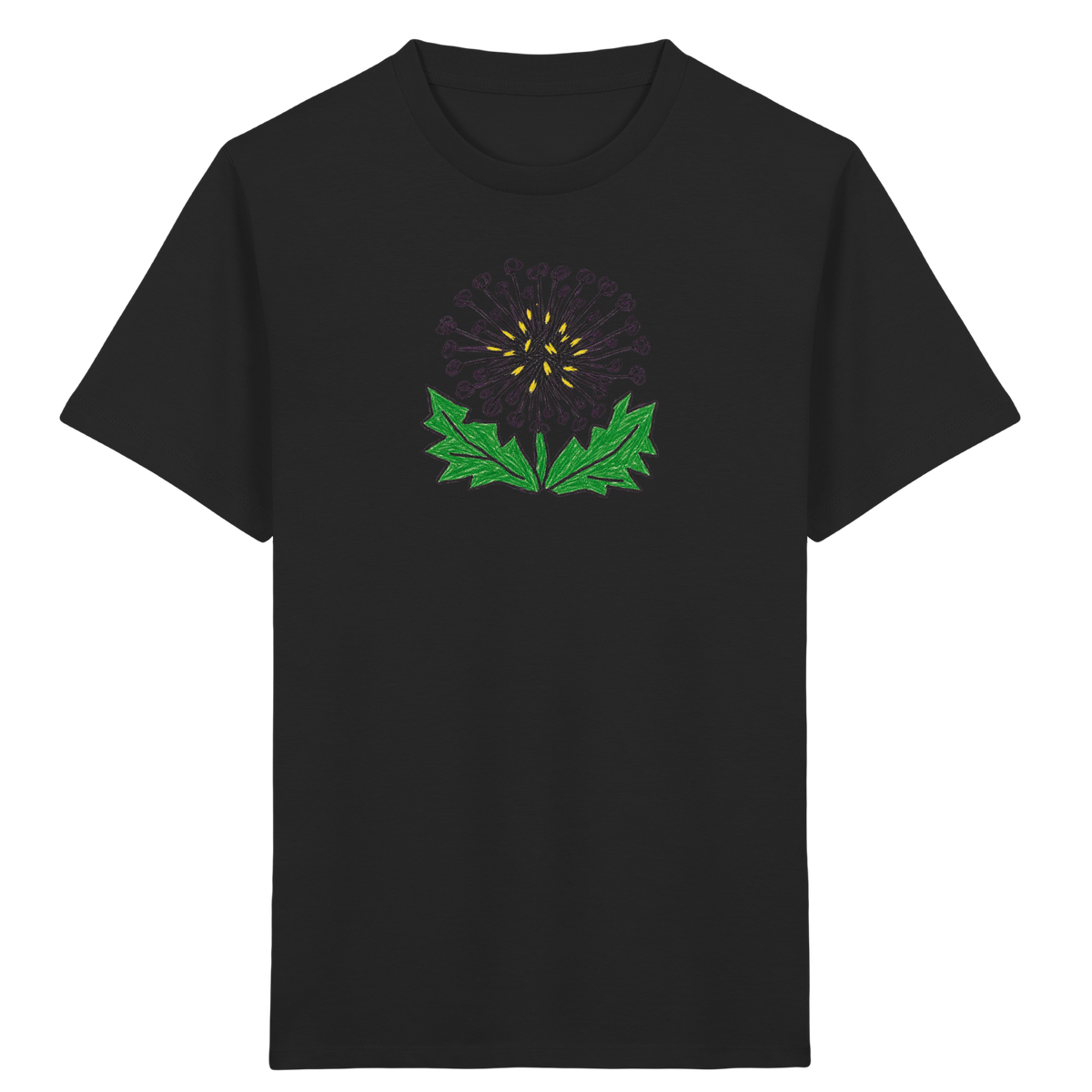 Kritzel Löwenzahn Kinder Shirt - Kinder Bio T-Shirt Vorderseite