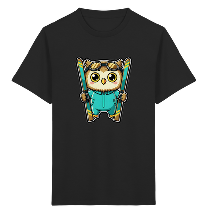 Niedliche Eule auf Skiern T-Shirt - Kinder Bio T-Shirt