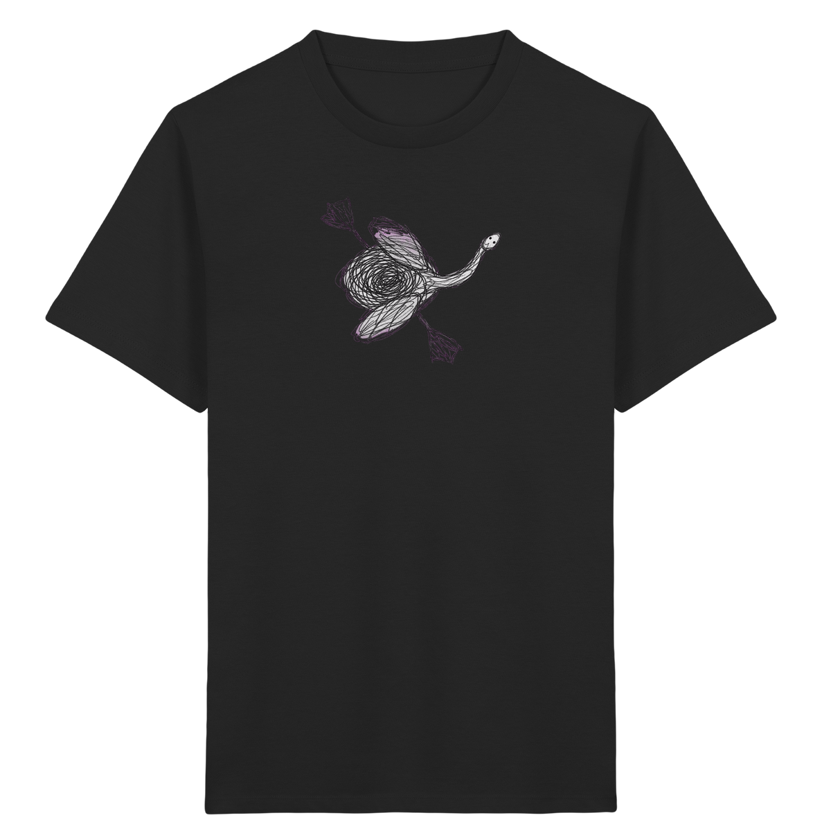 Schwan von oben Kritzelmotiv - Kinder Bio T-Shirt Vorderseite