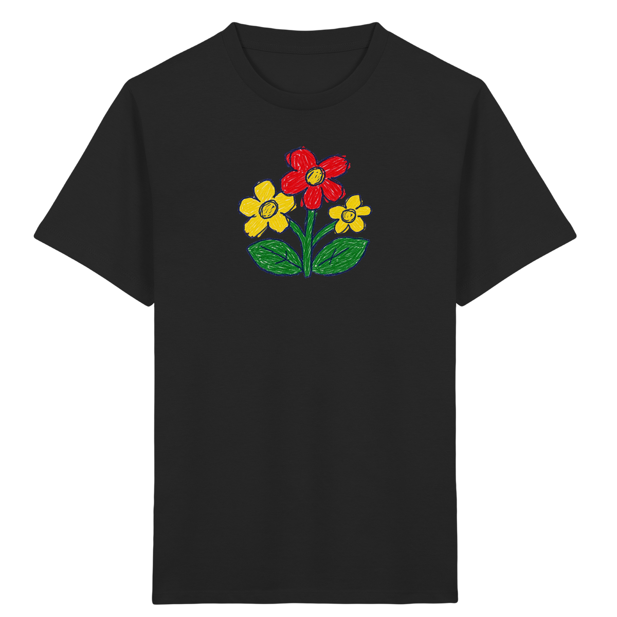 Kritzel-Dreiblüte Kinder T-Shirt - Kinder Bio T-Shirt Vorderseite